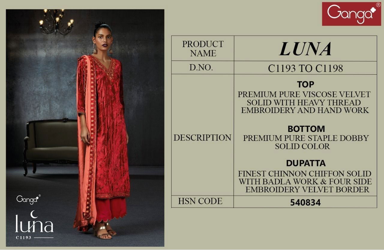 Luna By Ganga Designer Salwar Suit Catalog
